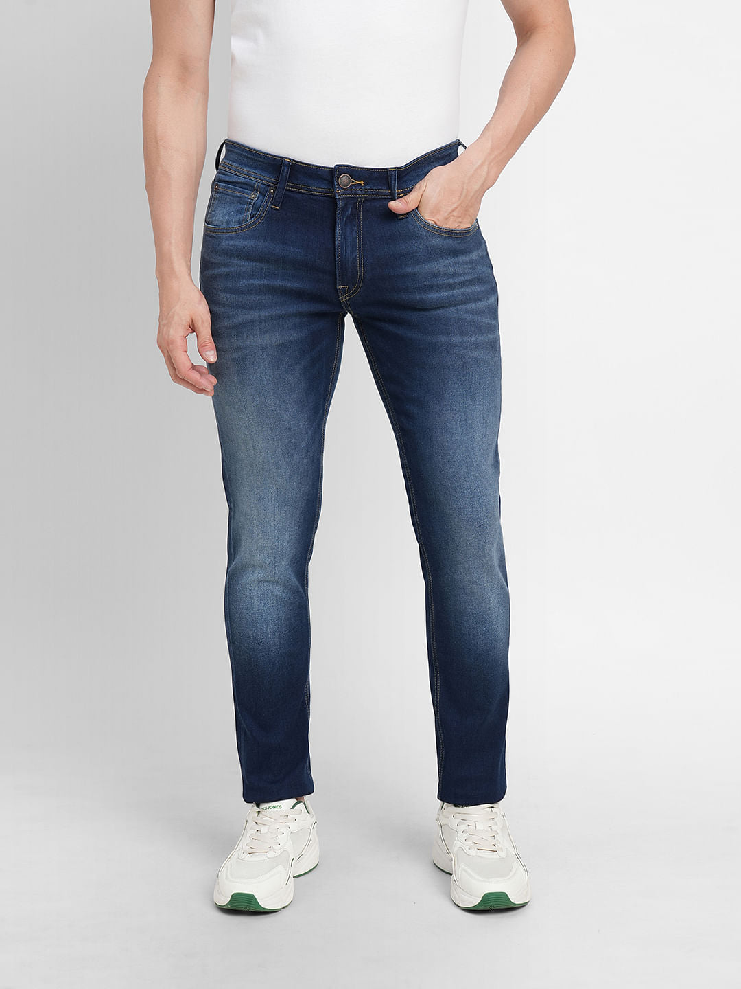 Dark Blue Low Rise Glenn Slim Fit Jeans