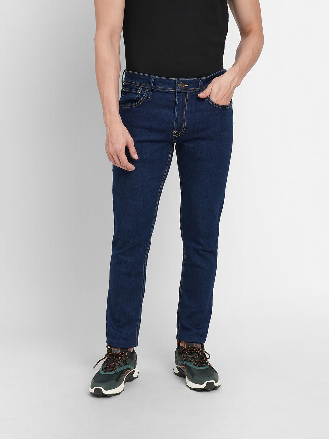 Dark Blue Low Rise Glenn Slim Fit Jeans