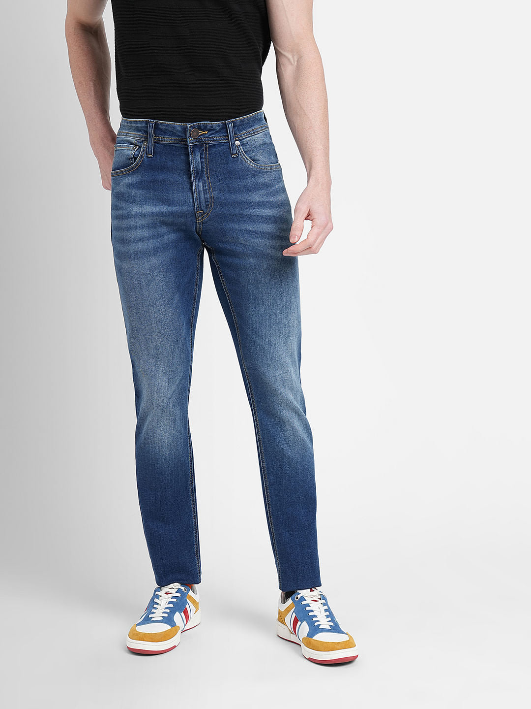 Dark Blue Low Rise Glenn Slim Fit Jeans
