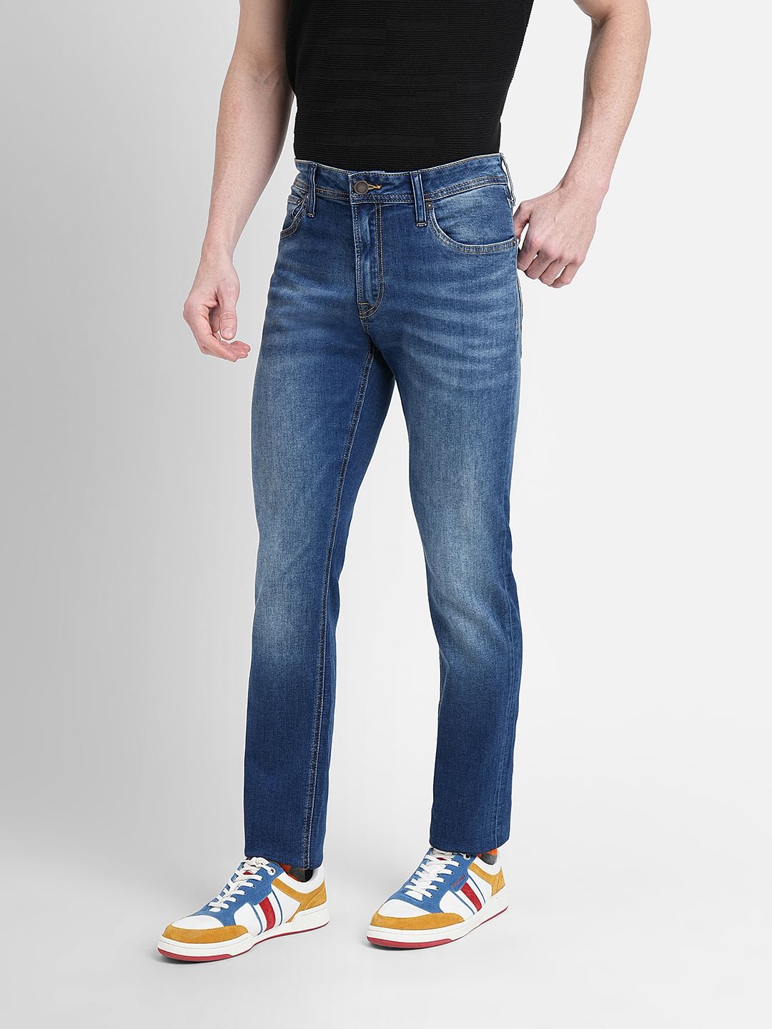 Dark Blue Low Rise Glenn Slim Fit Jeans