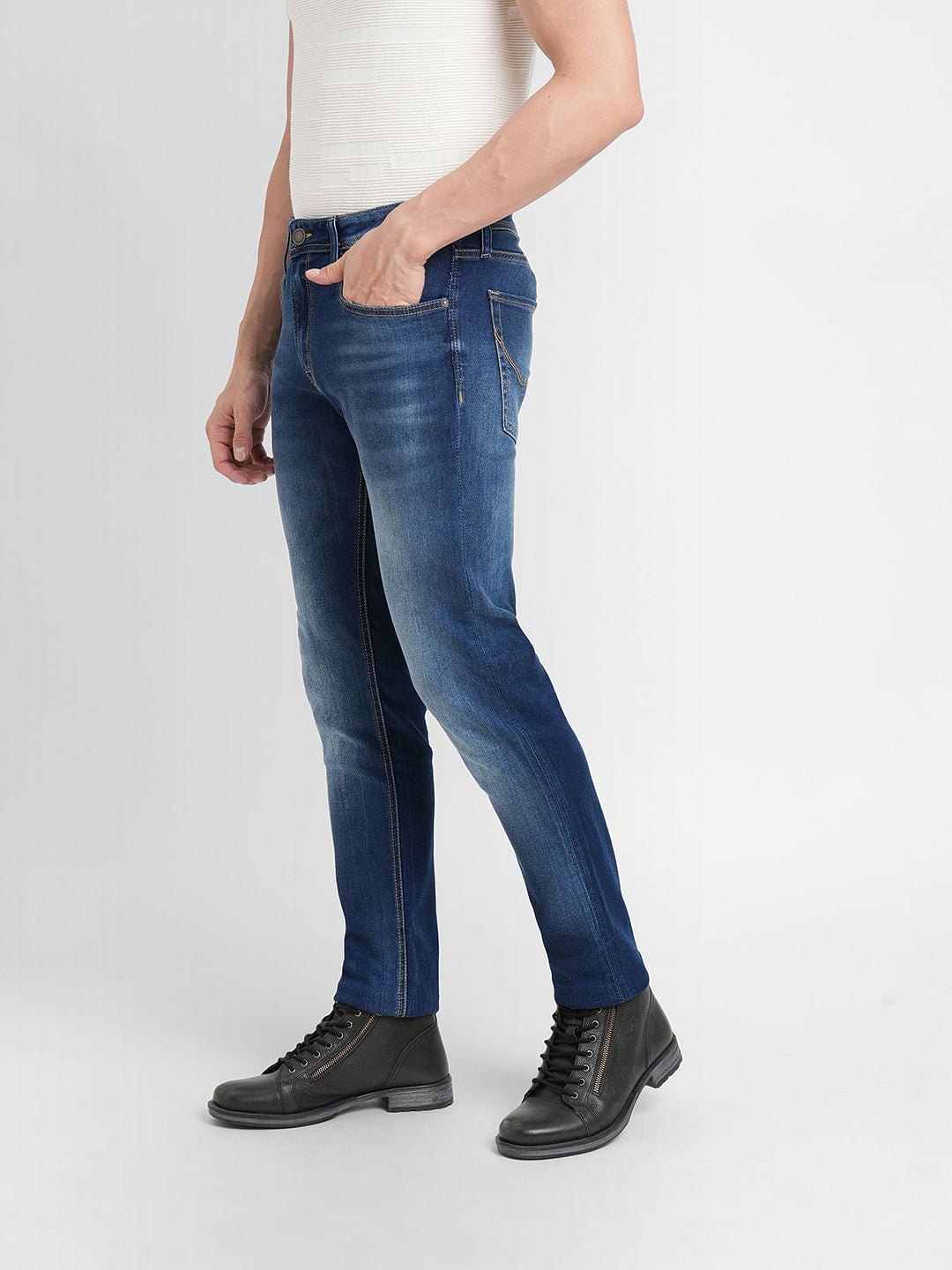 Dark Blue Low Rise Glenn Slim Fit Jeans
