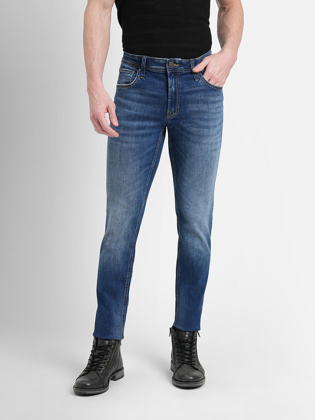 Dark Blue Low Rise Glenn Slim Fit Jeans