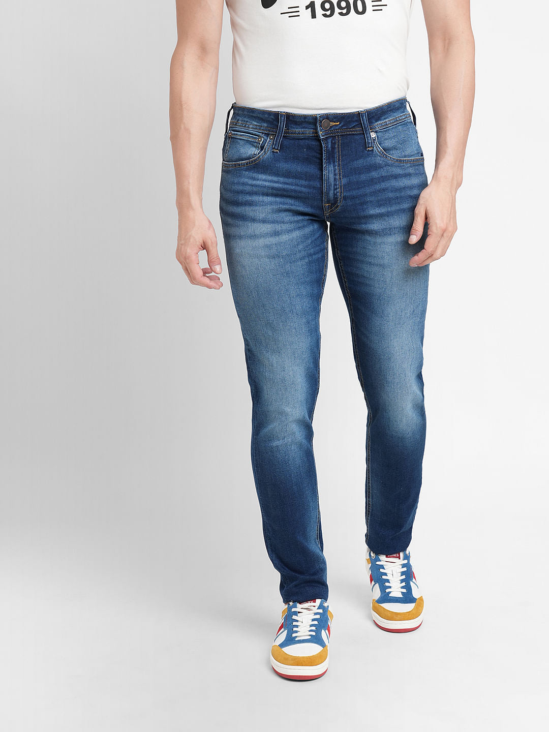Dark Blue Low Rise Glenn Slim Fit Jeans