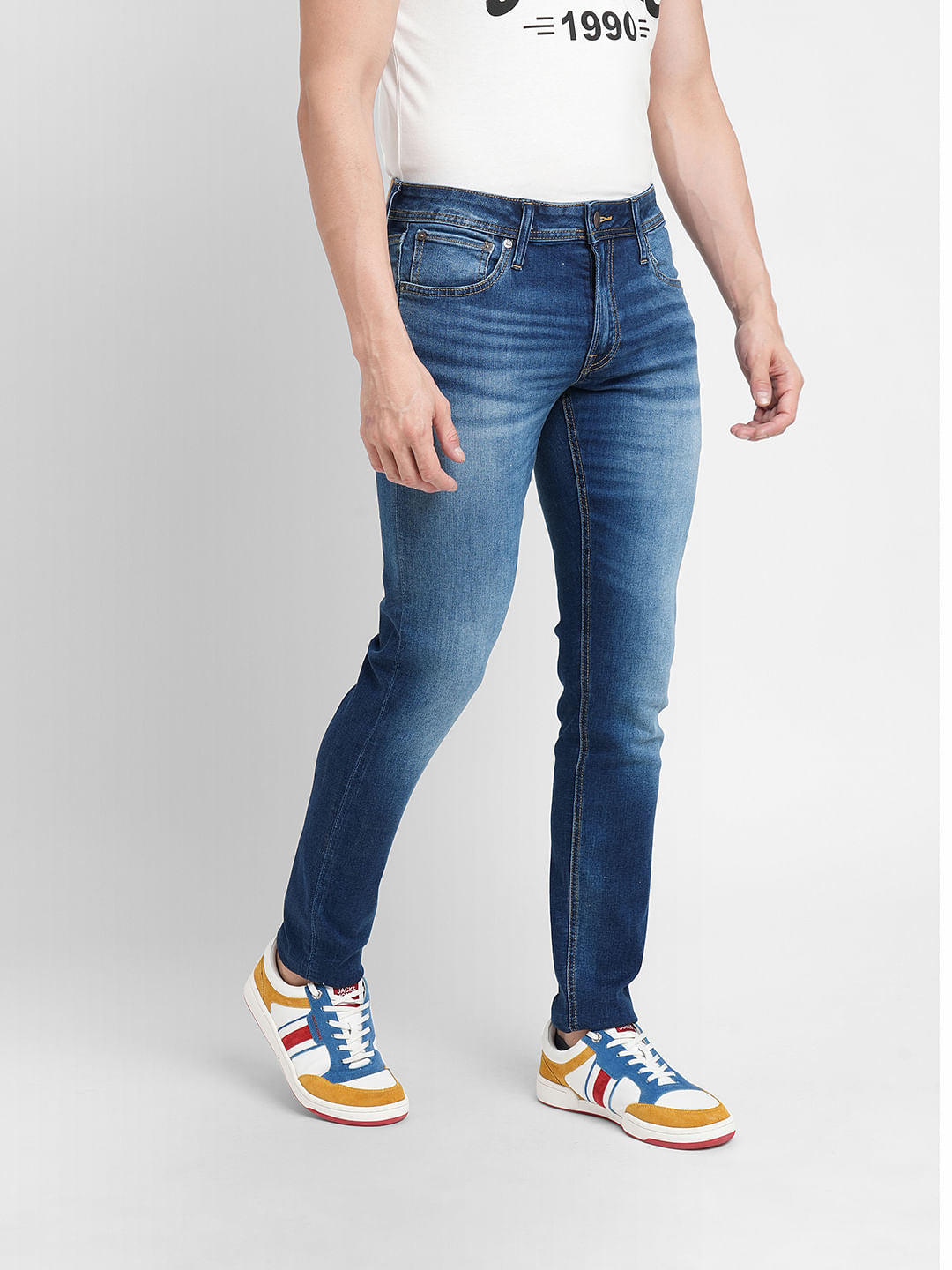 Dark Blue Low Rise Glenn Slim Fit Jeans