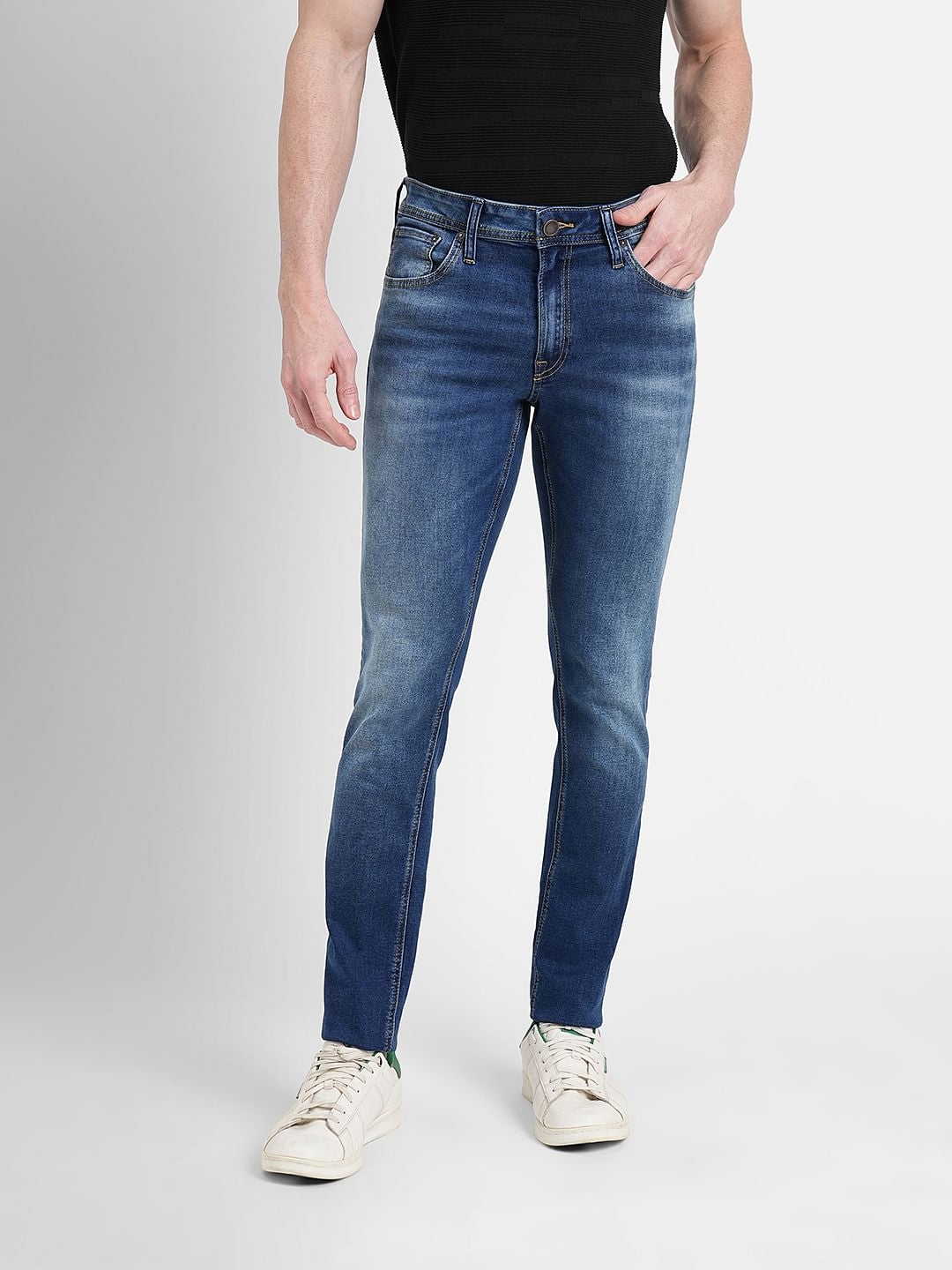 Dark Blue Low Rise Glenn Slim Fit Jeans