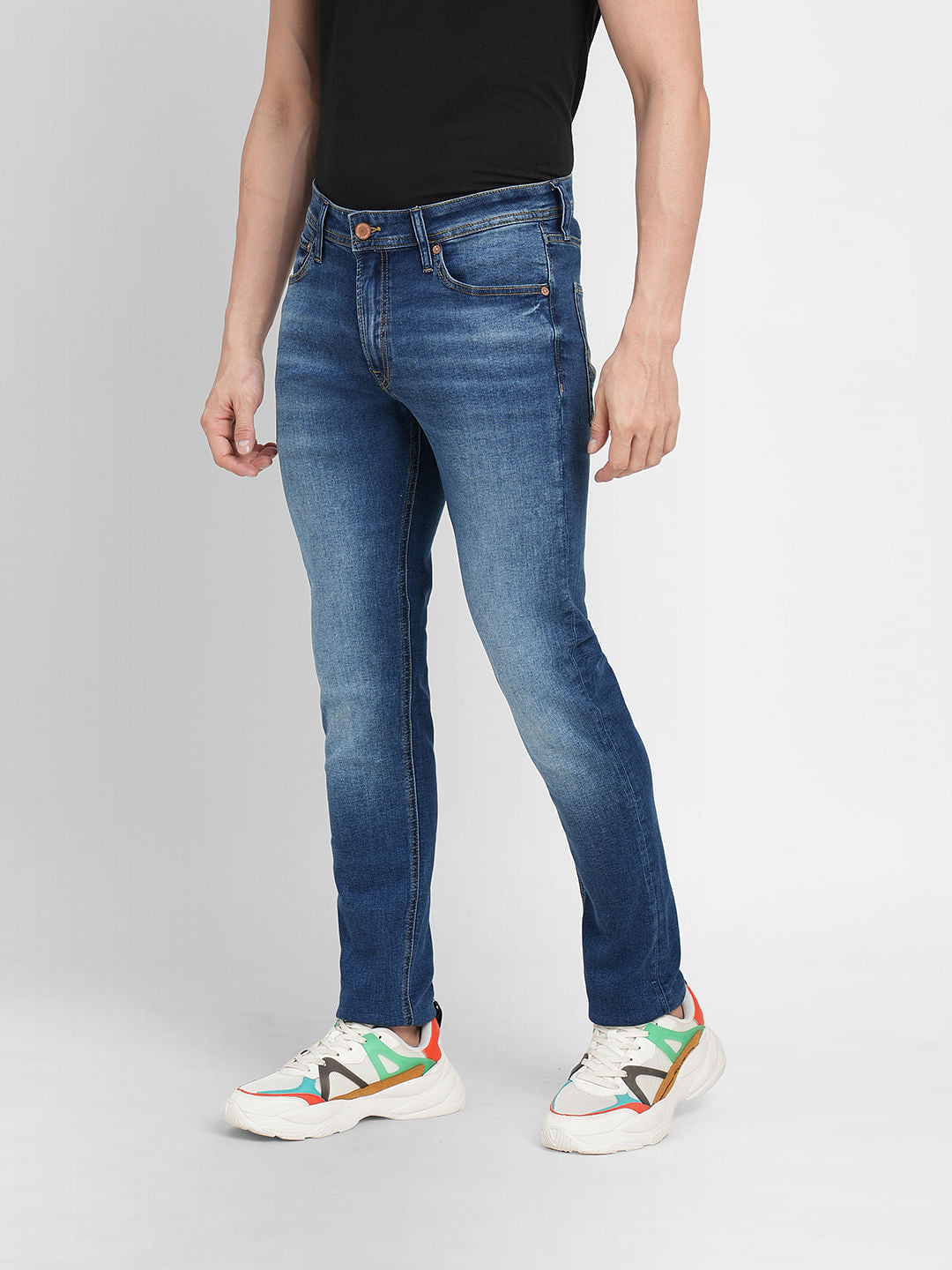 Blue Low Rise Ben Skinny Fit Jeans
