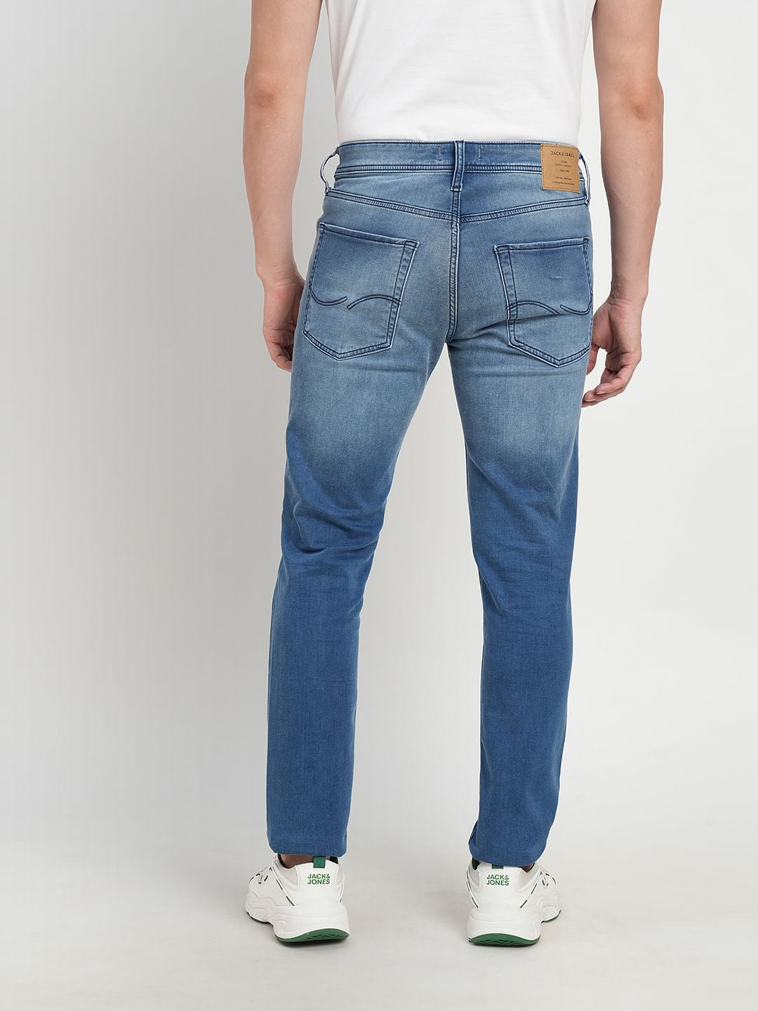 Blue Low Rise Distressed Ben Skinny Fit Jeans