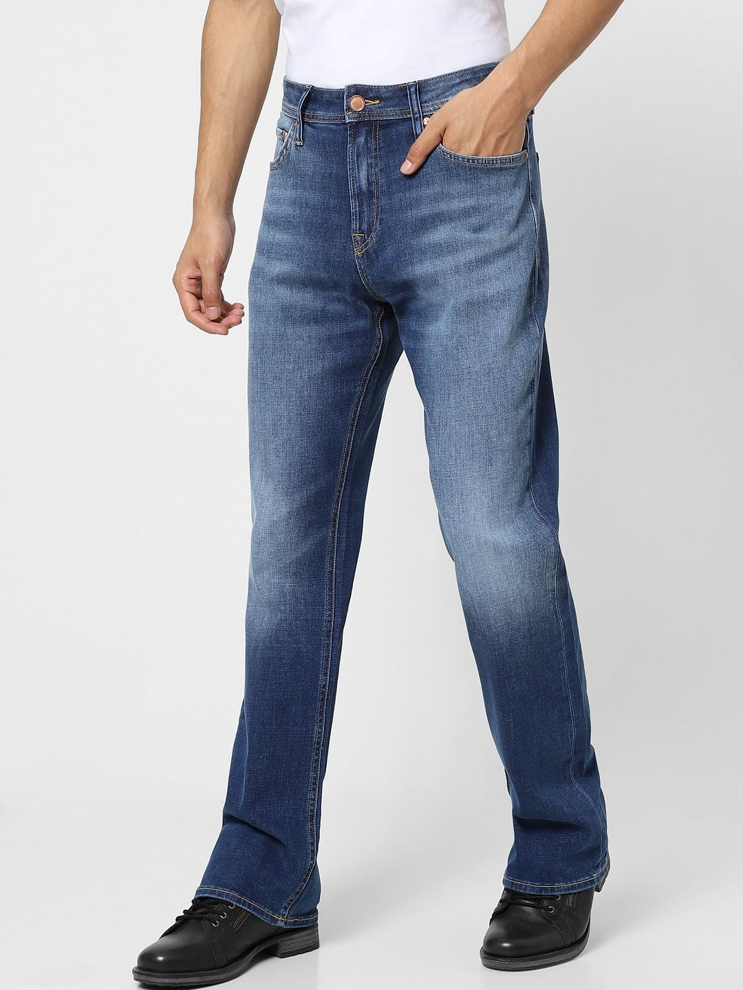Blue High Rise Bootcut Jeans
