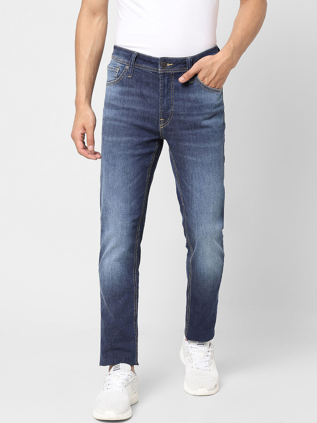 Dark Blue Low Rise Washed Ben Skinny Jeans