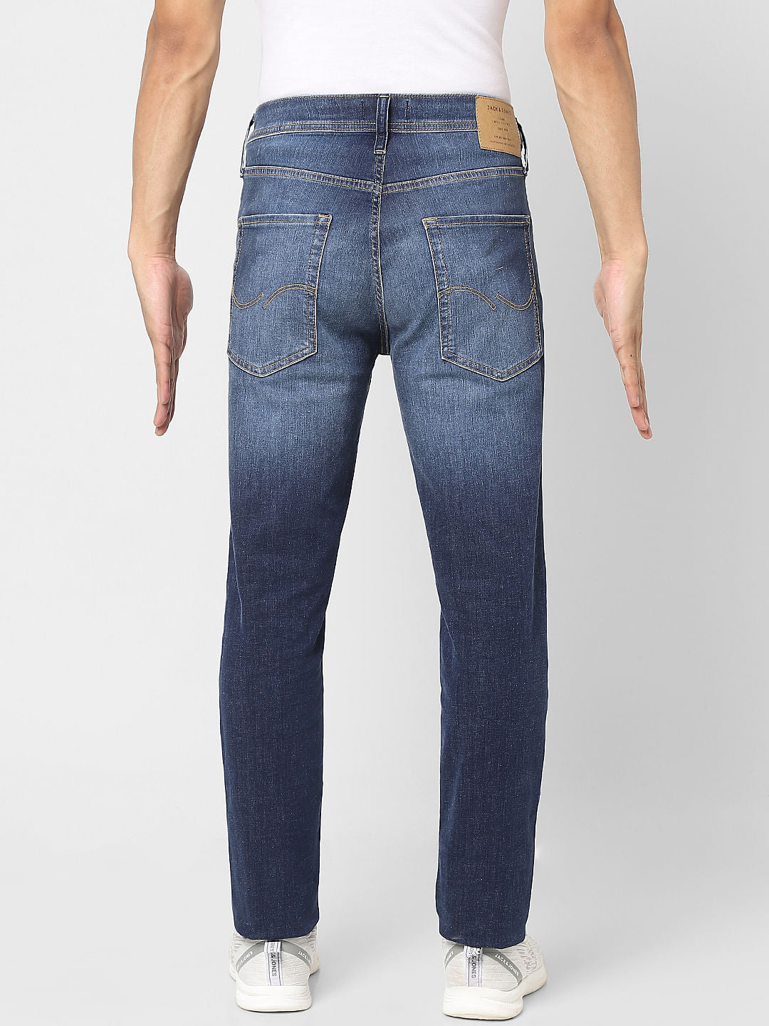 Dark Blue Low Rise Washed Ben Skinny Jeans