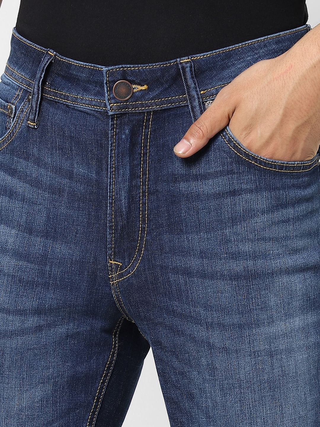 Blue Low Rise Faded Ben Skinny Jeans