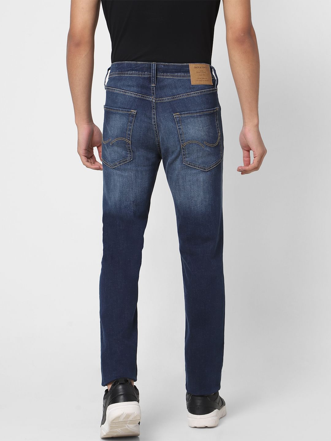 Dark Blue Low Rise Faded Ben Skinny Jeans