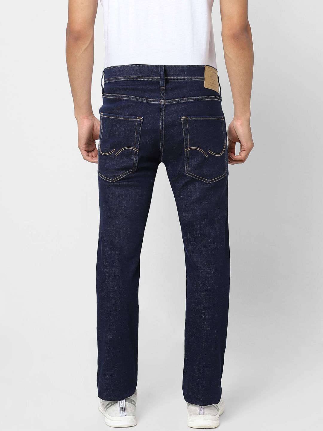 Dark Blue Mid Rise Clark Regular Fit Jeans