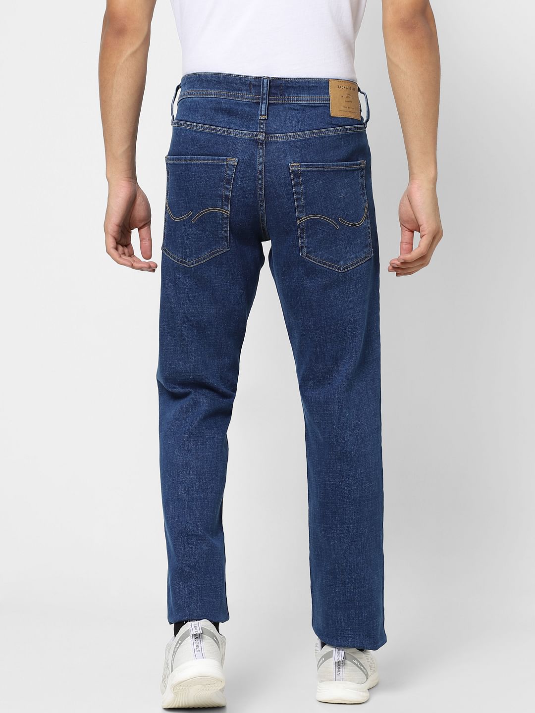 Blue Mid Rise Clark Regular Fit Jeans