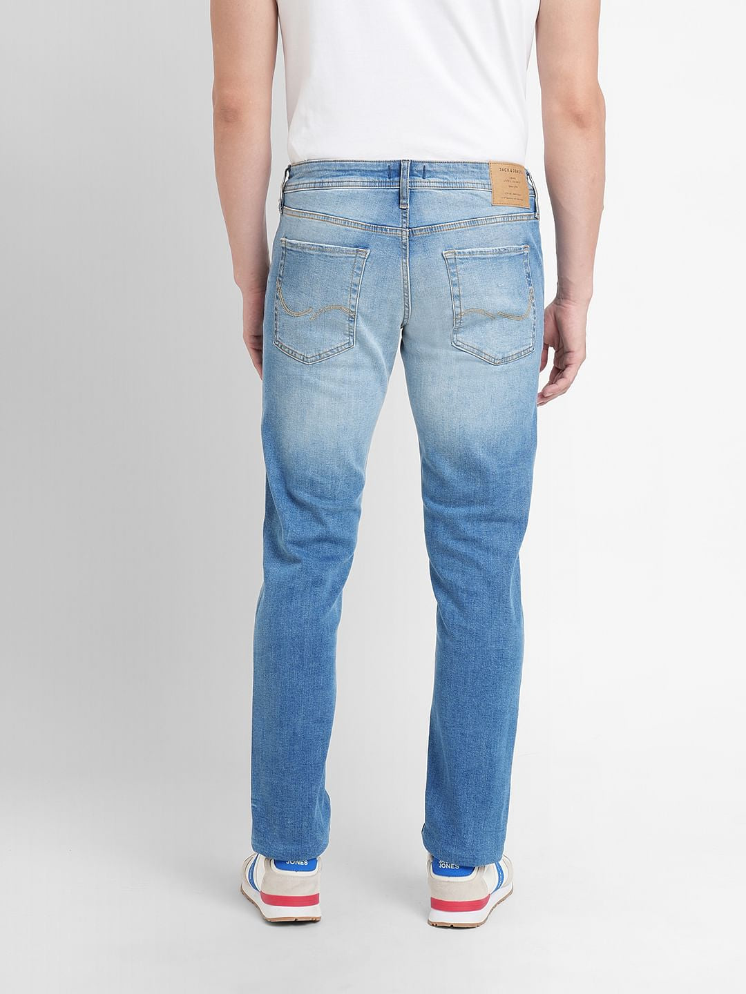 Light Blue Low Rise Distressed Slim Jeans