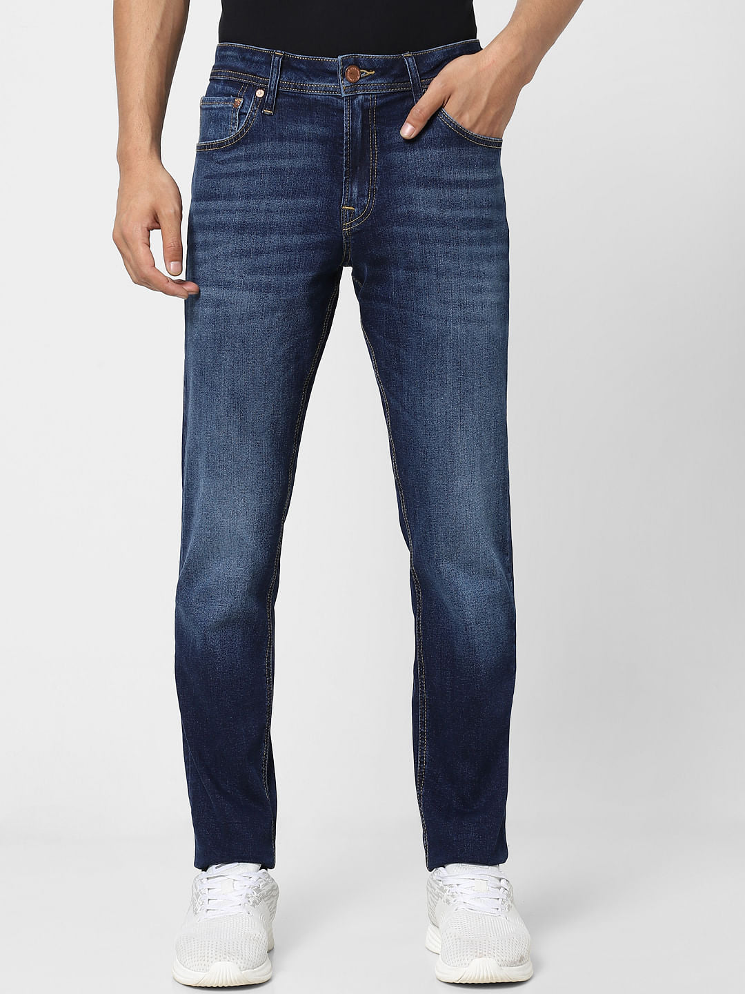 Blue Low Rise Glenn Slim Jeans