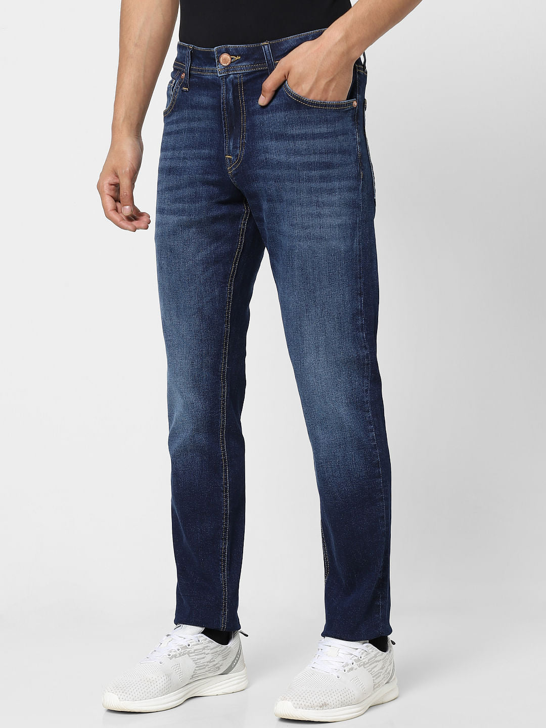 Blue Low Rise Glenn Slim Jeans