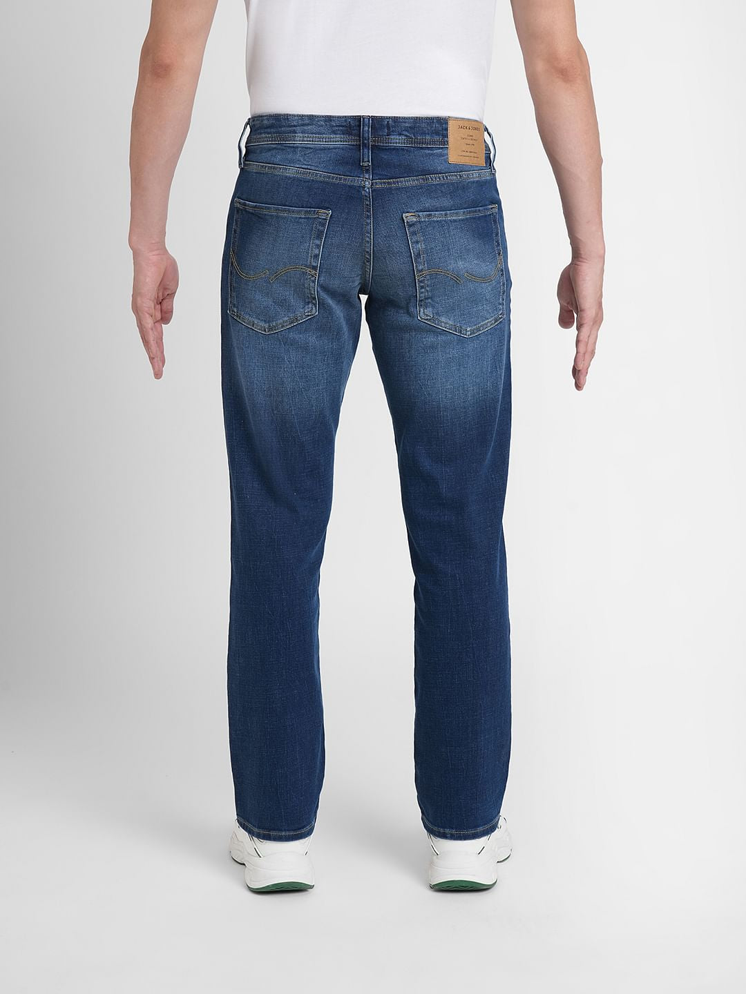 Blue Mid Rise Clark Regular Fit Jeans