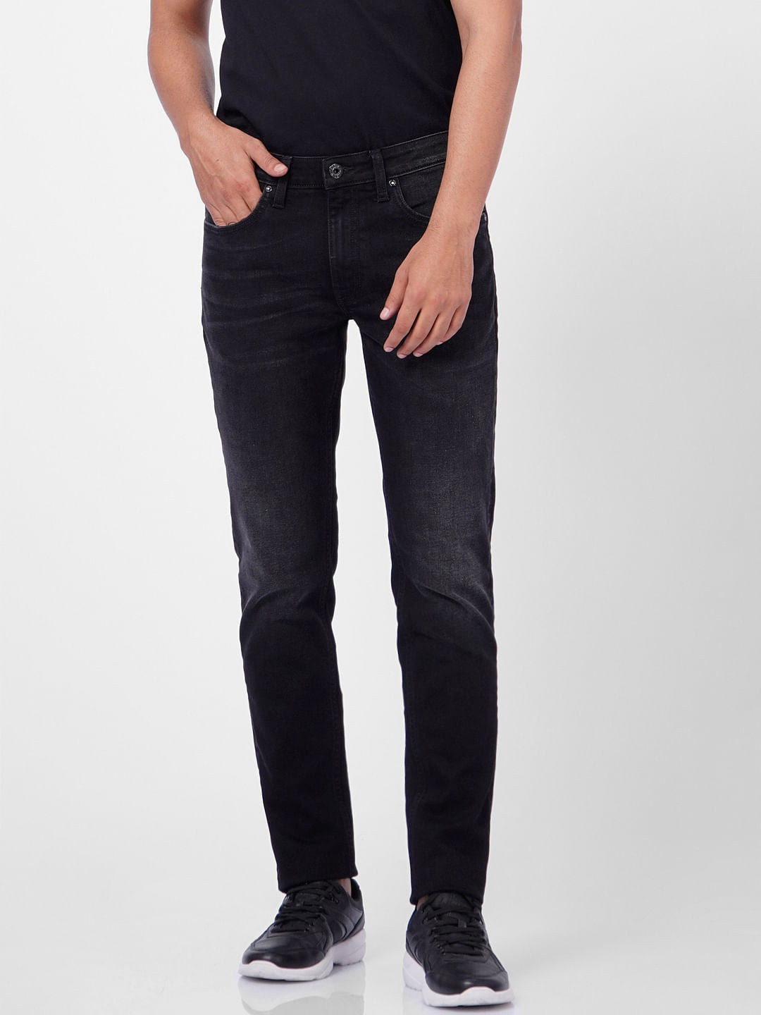 Black Low Rise Glenn Slim Fit Jeans