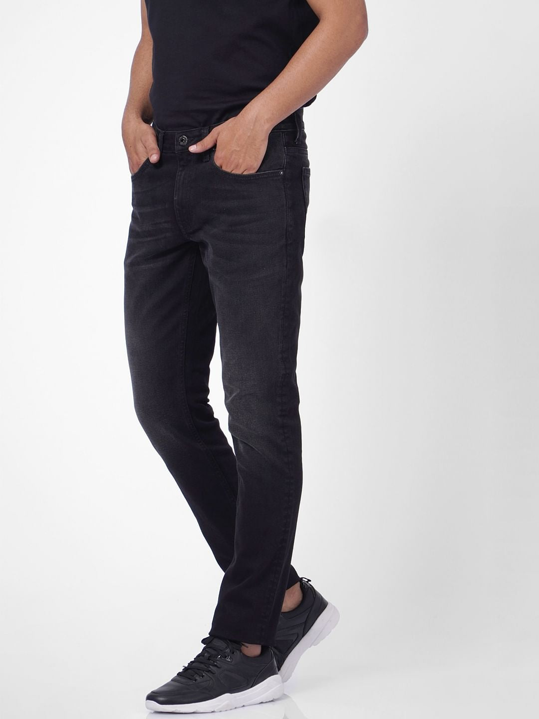 Black Low Rise Glenn Slim Fit Jeans