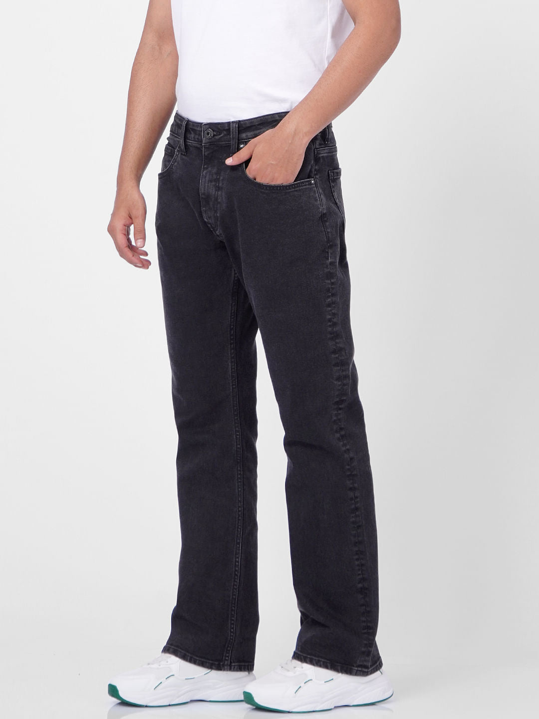 Black High Rise Bootcut Jeans