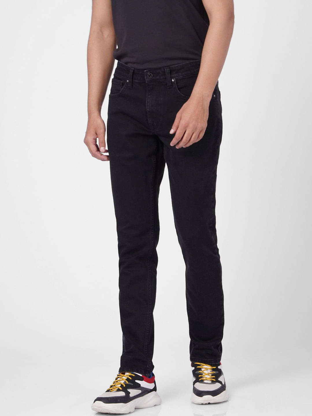 Black Low Rise Glenn Slim Jeans