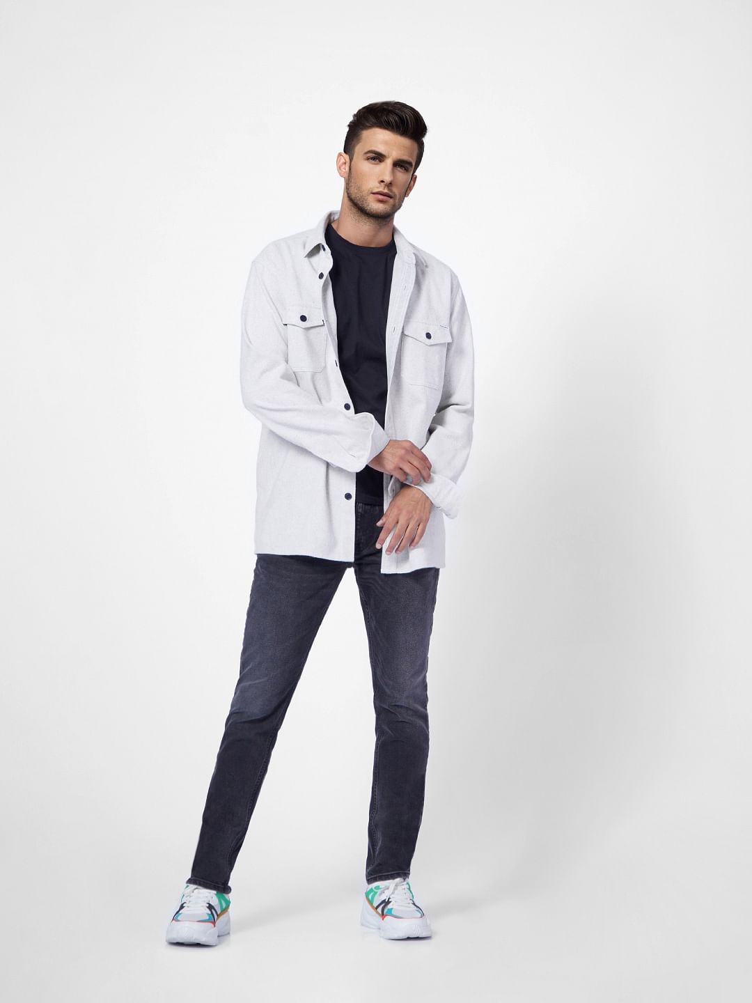 Black Low Rise Washed Slim Fit Jeans - 28/30