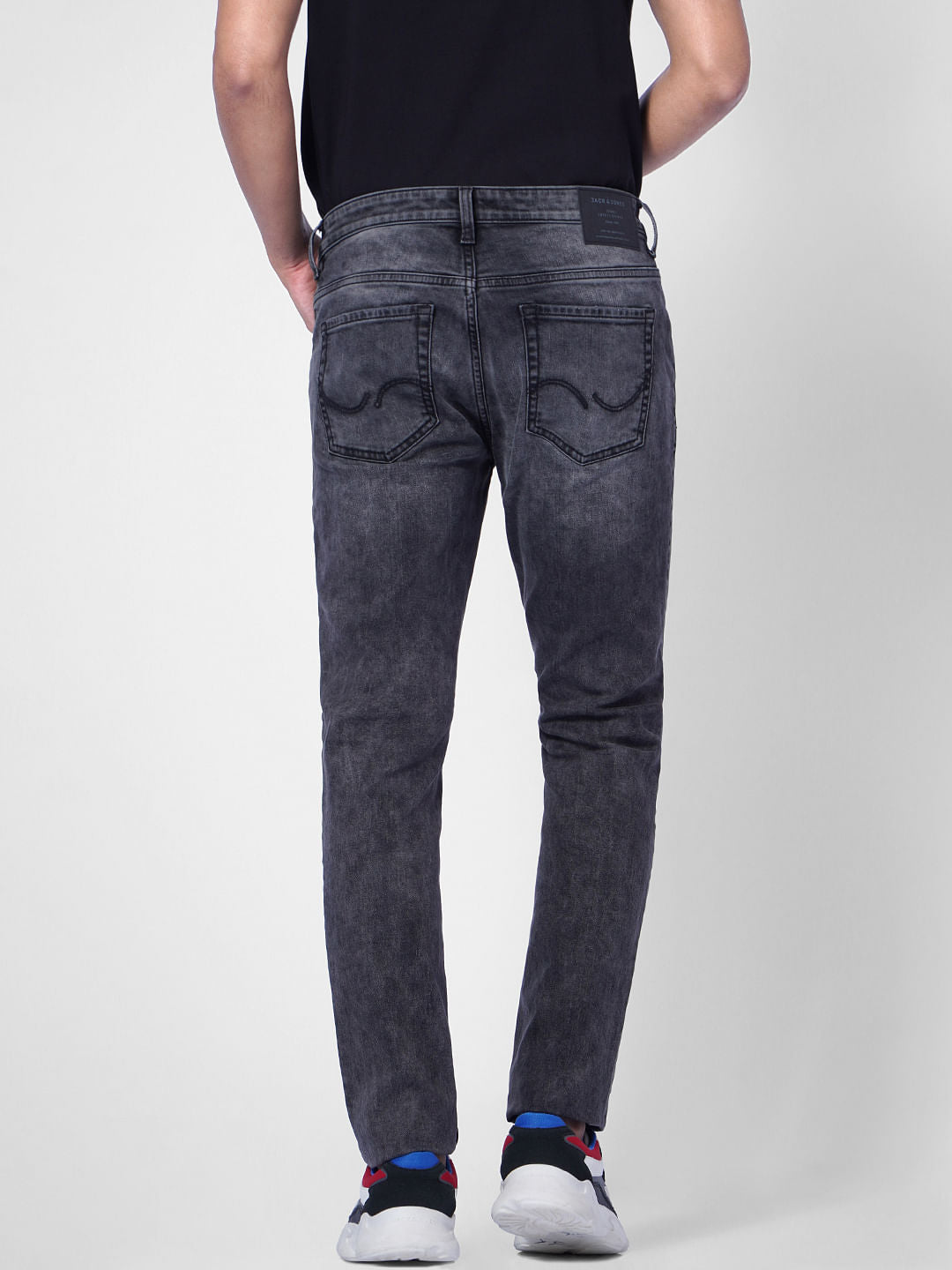 Black Low Rise Distressed Ben Skinny Jeans