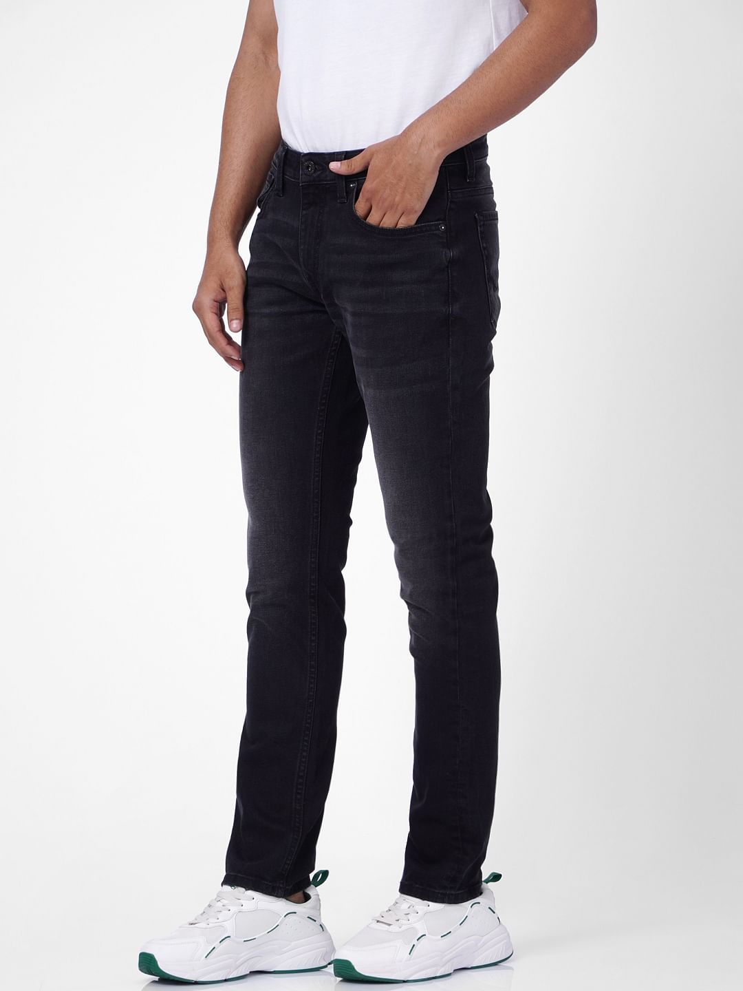Black Low Rise Glenn Slim Fit Jeans
