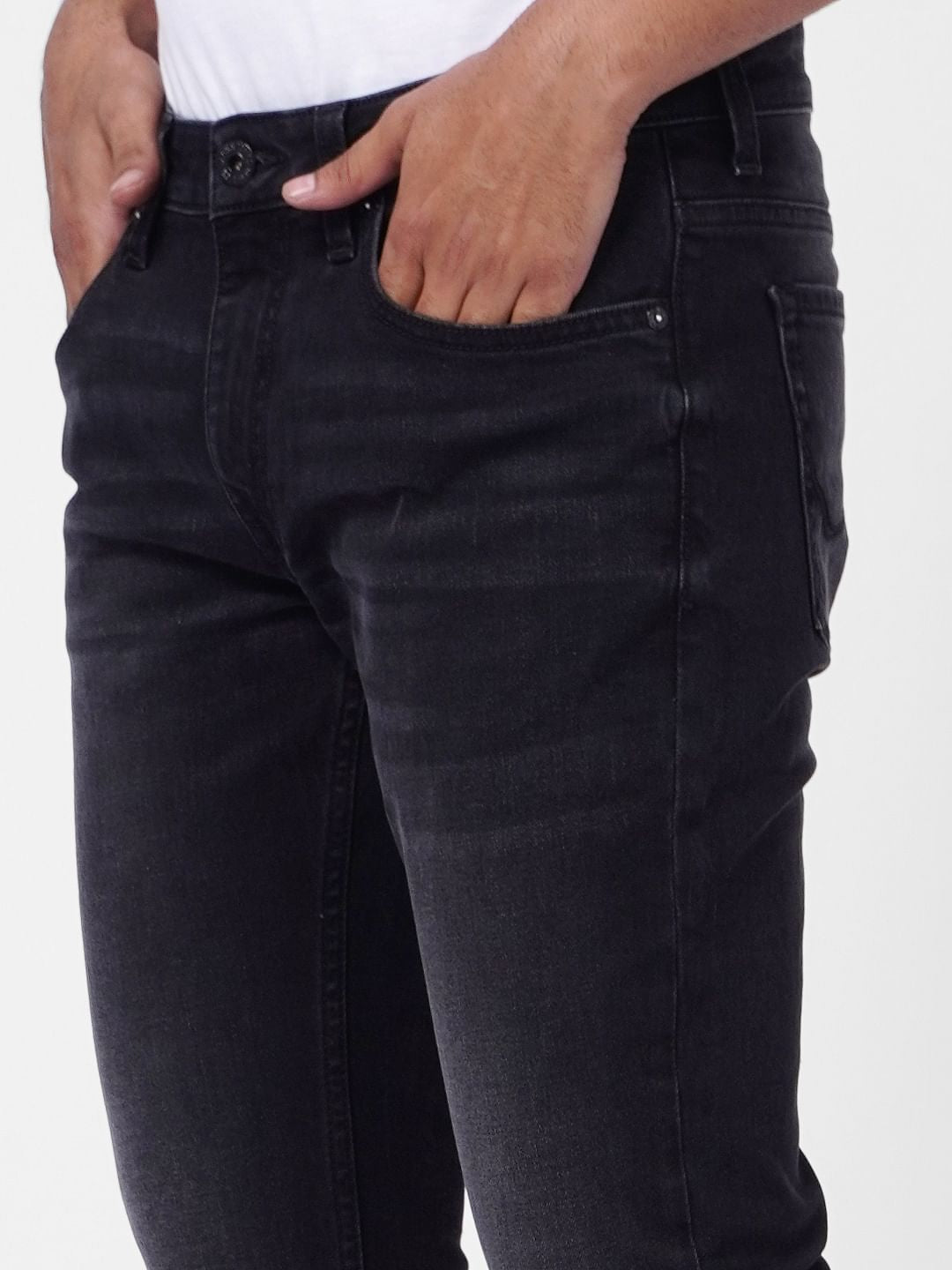 Black Low Rise Glenn Slim Fit Jeans