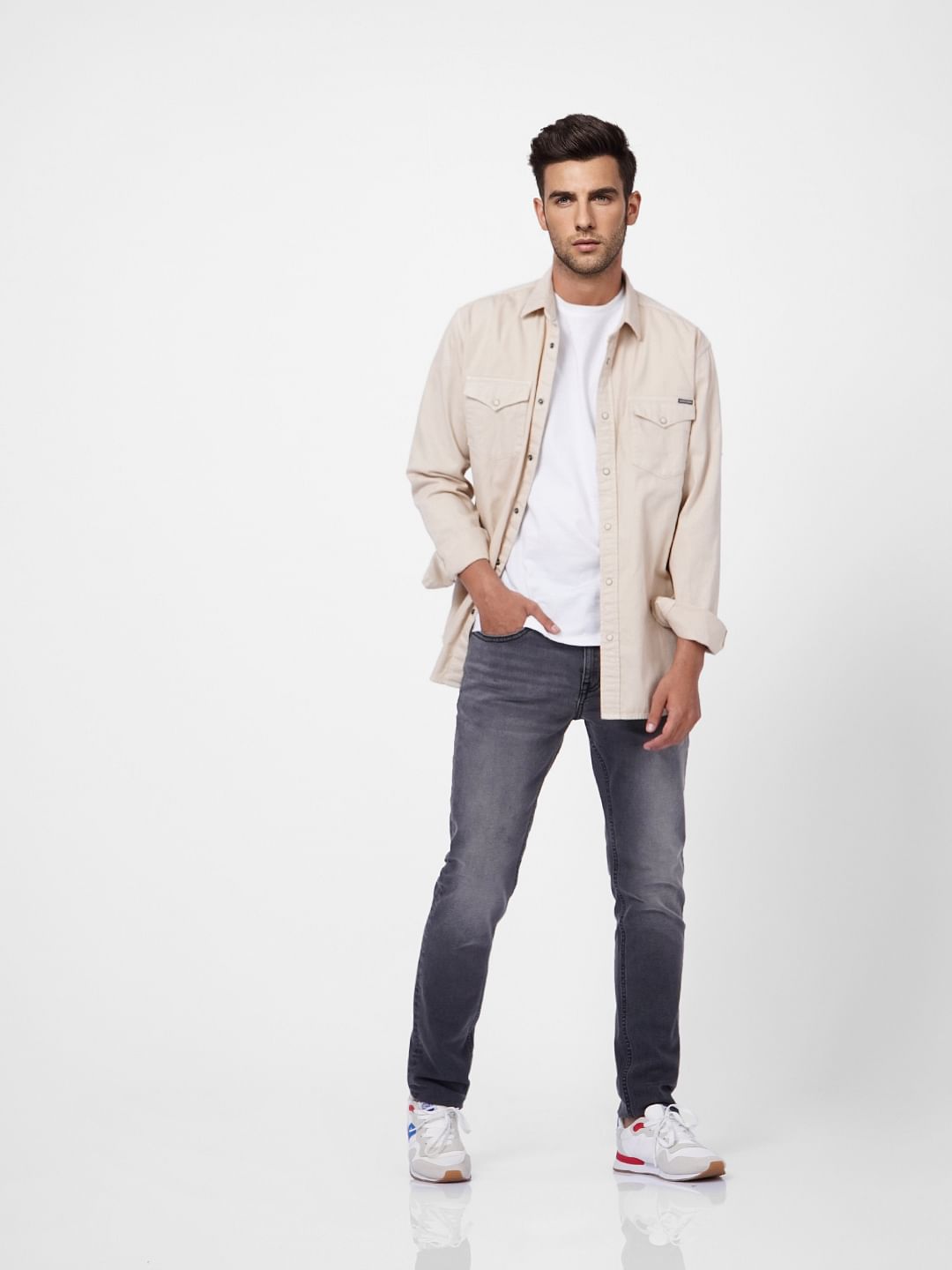 Dark Grey Low Rise Ben Skinny Jeans - 28/30