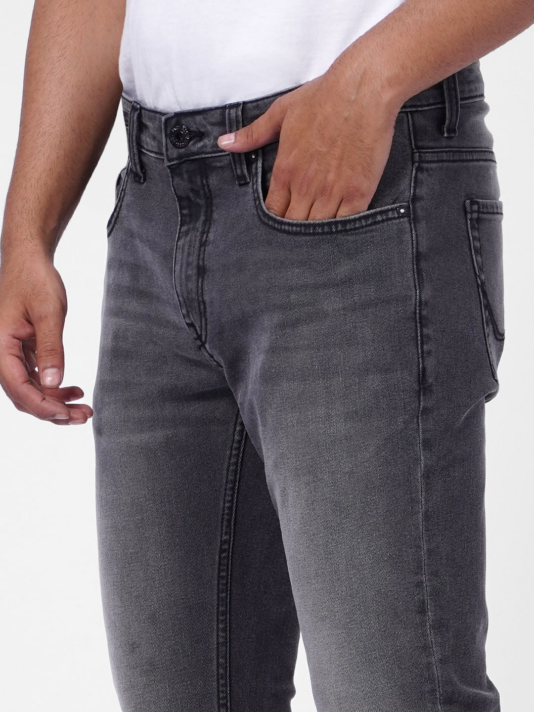 Dark Grey Low Rise Ben Skinny Jeans