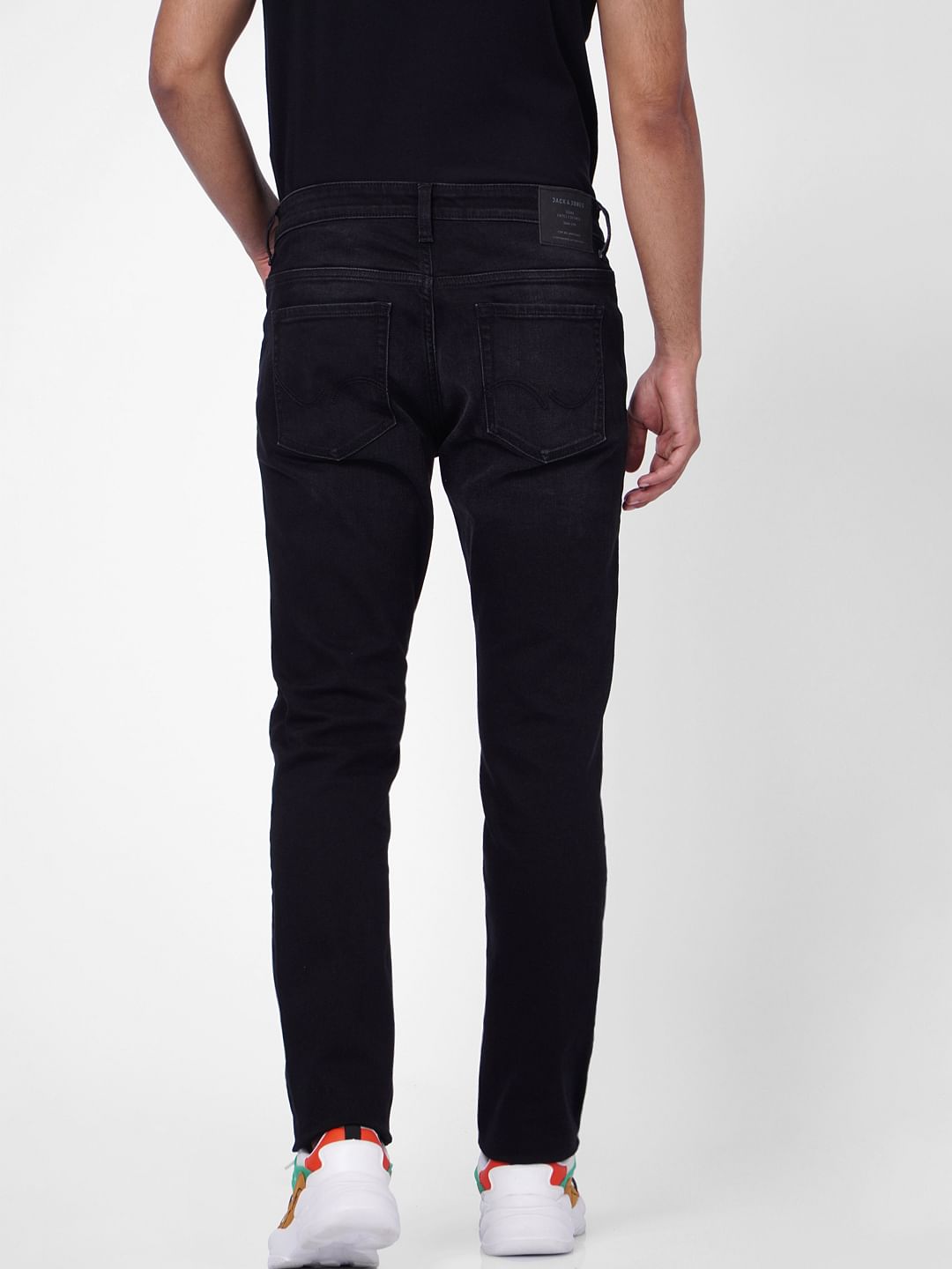 Black Low Rise Ripped Skinny Jeans