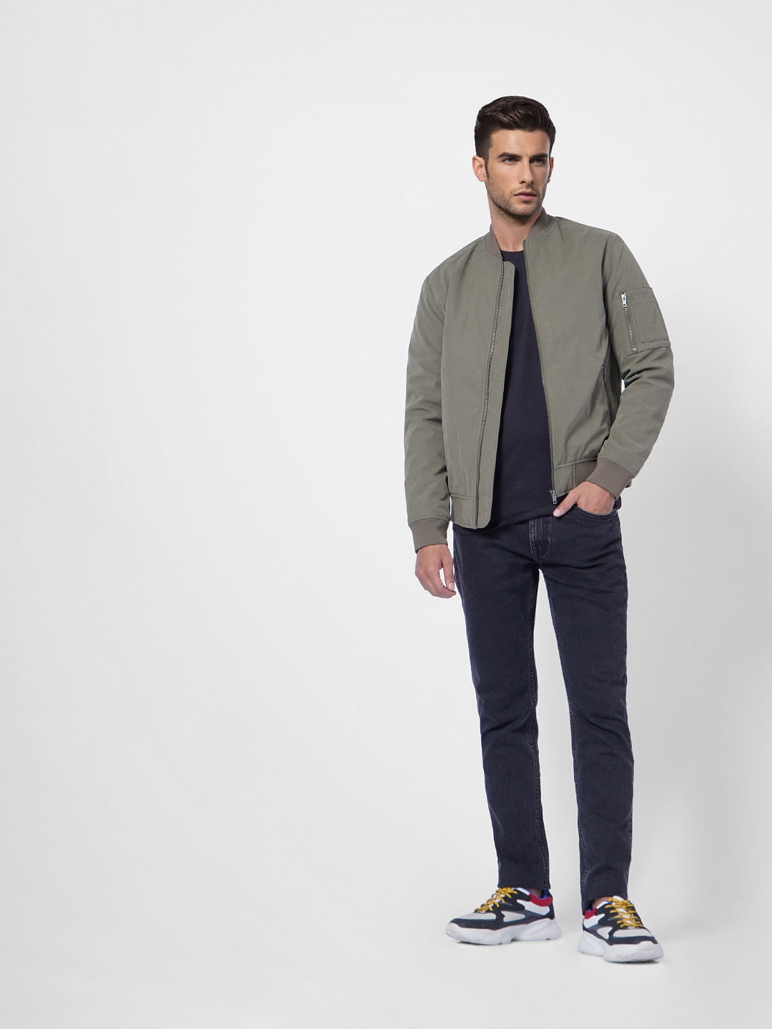Dark Grey Low Rise Glenn Slim Fit Jeans - 28/30
