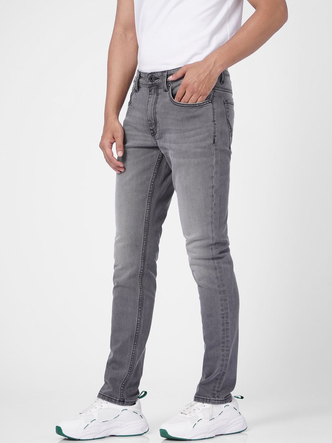 Light Grey Low Rise Glenn Slim Jeans