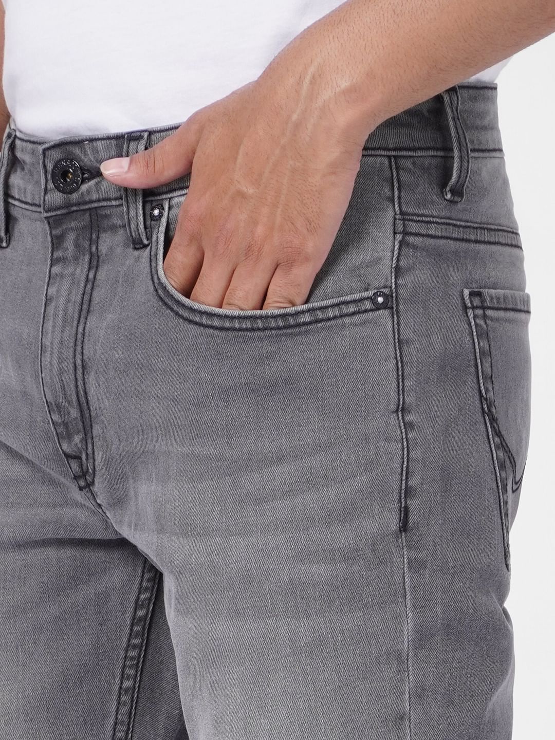 Light Grey Low Rise Glenn Slim Jeans
