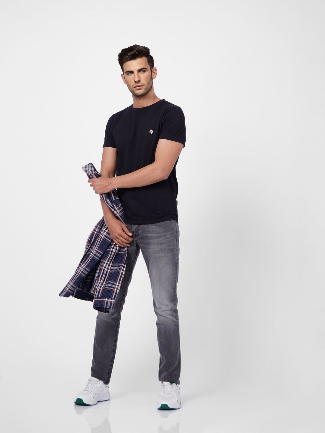 Grey Low Rise Glenn Slim Fit Jeans - 28/30