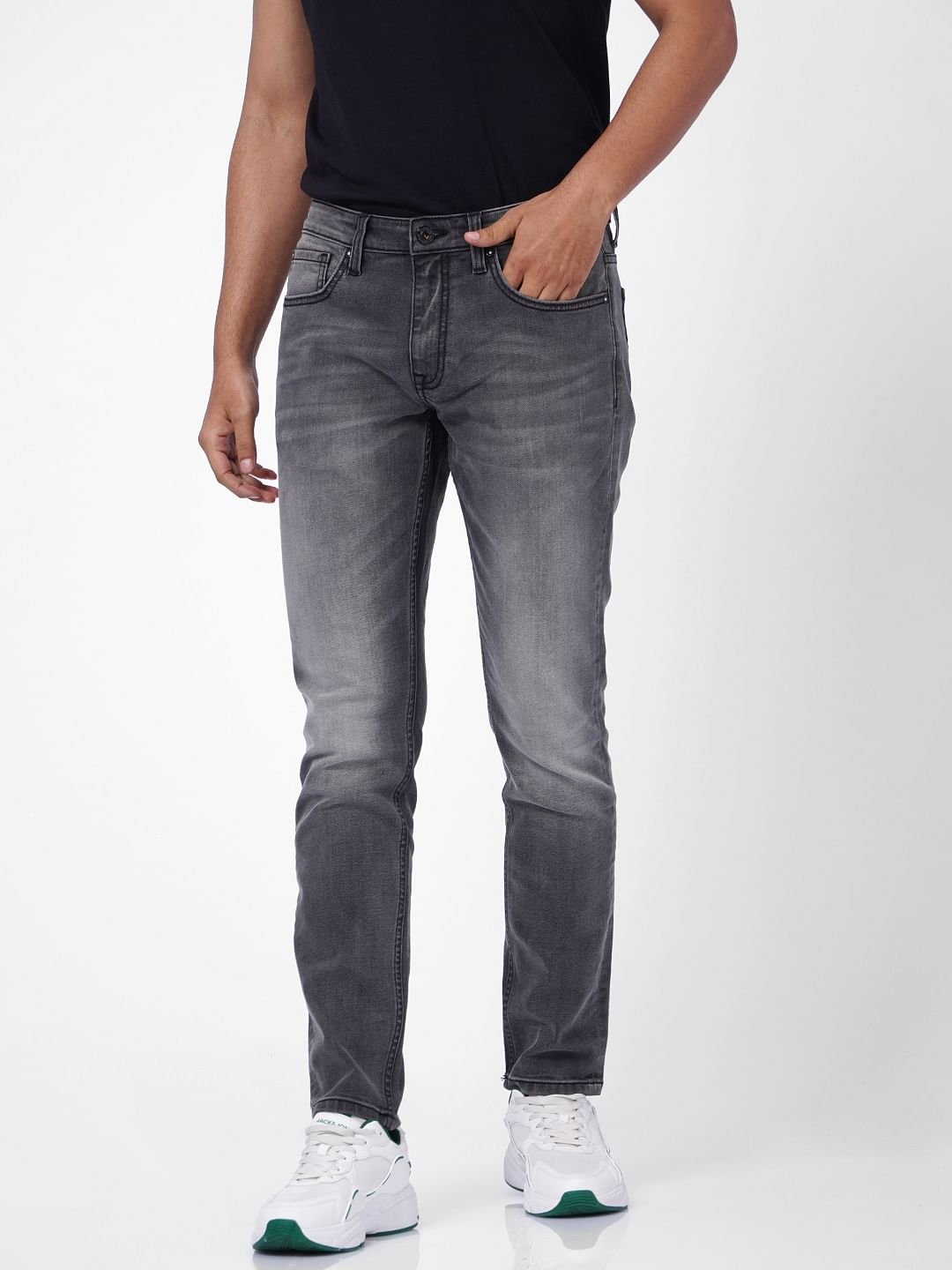 Grey Low Rise Glenn Slim Fit Jeans