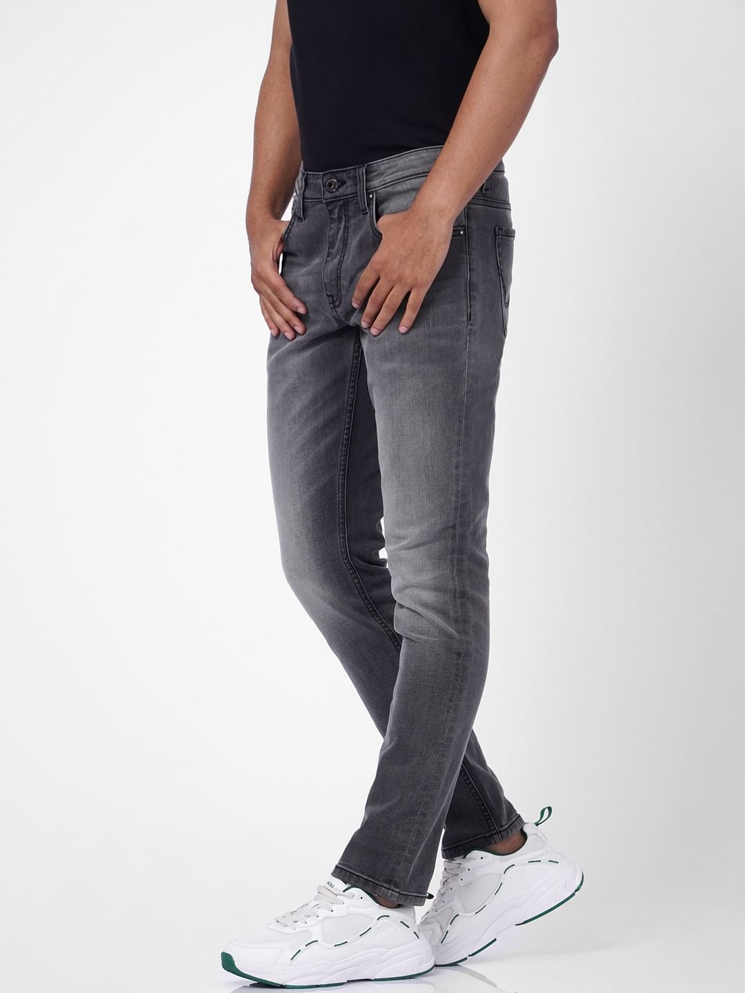 Grey Low Rise Glenn Slim Fit Jeans