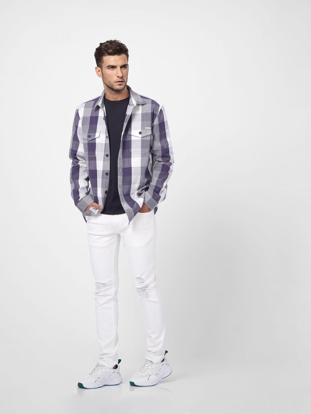 White Low Rise Ripped Ben Skinny Jeans - 28/30