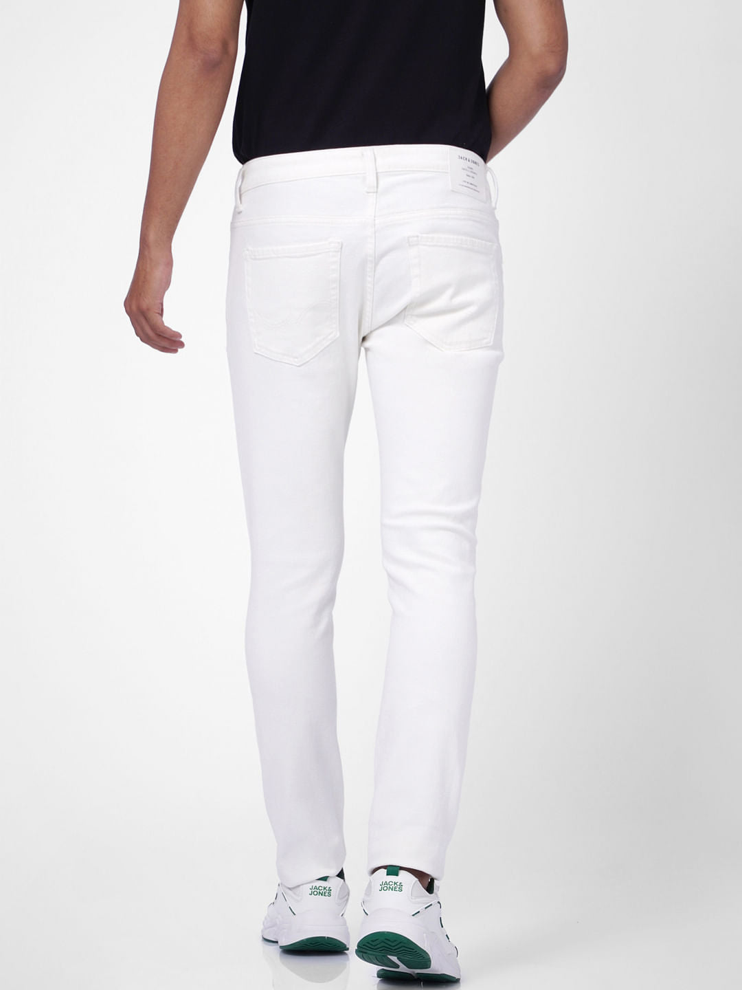 White Low Rise Ripped Ben Skinny Jeans
