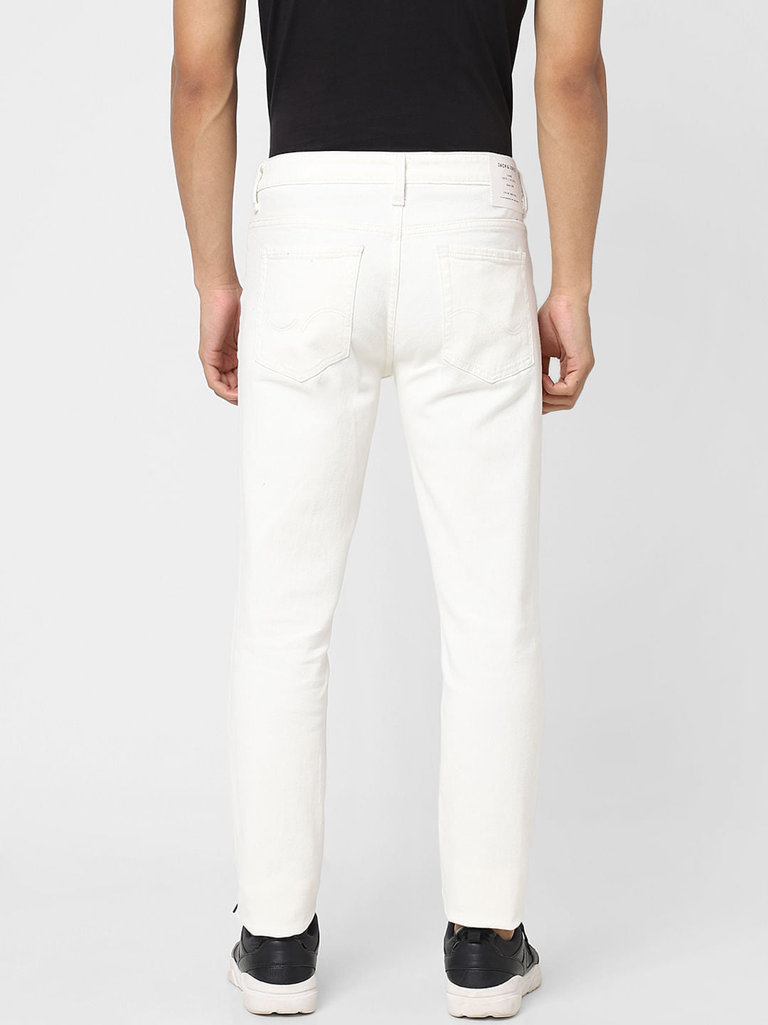 White Low Rise Glenn Slim Jeans
