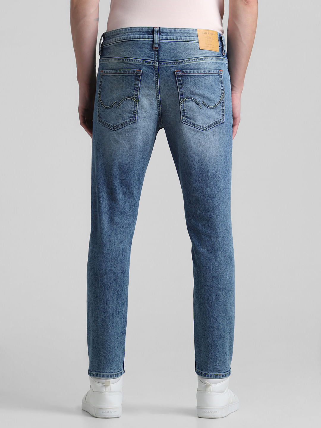 Blue Mid Rise Brak Slim Fit Jeans