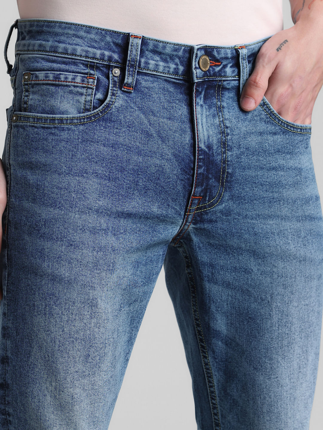 Blue Mid Rise Brak Slim Fit Jeans