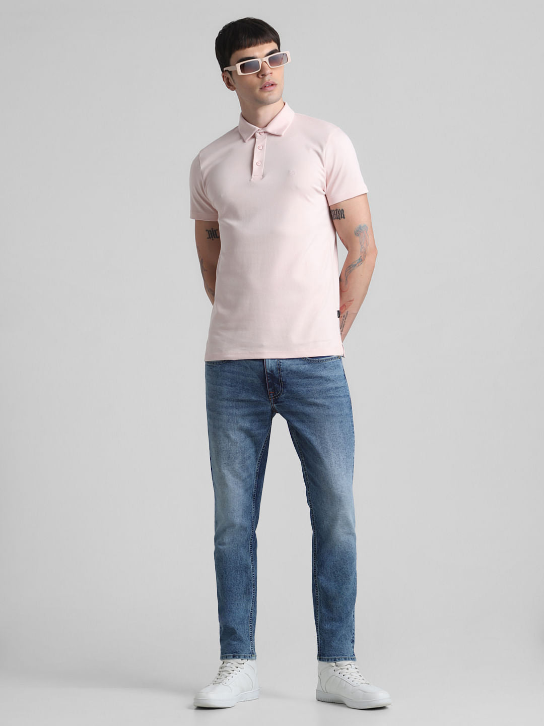 Blue Mid Rise Brak Slim Fit Jeans