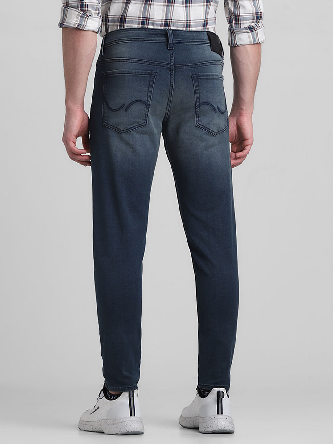 Dark Blue Mid Rise Brak Slim Fit Jeans