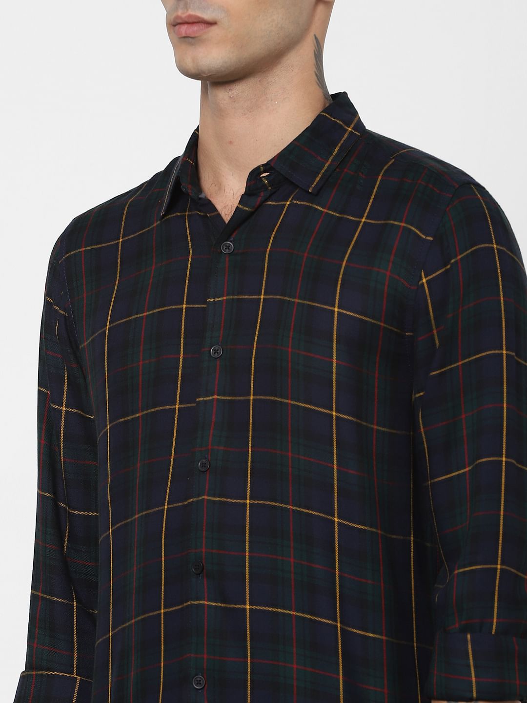 Green Check Full Sleeves Shirt