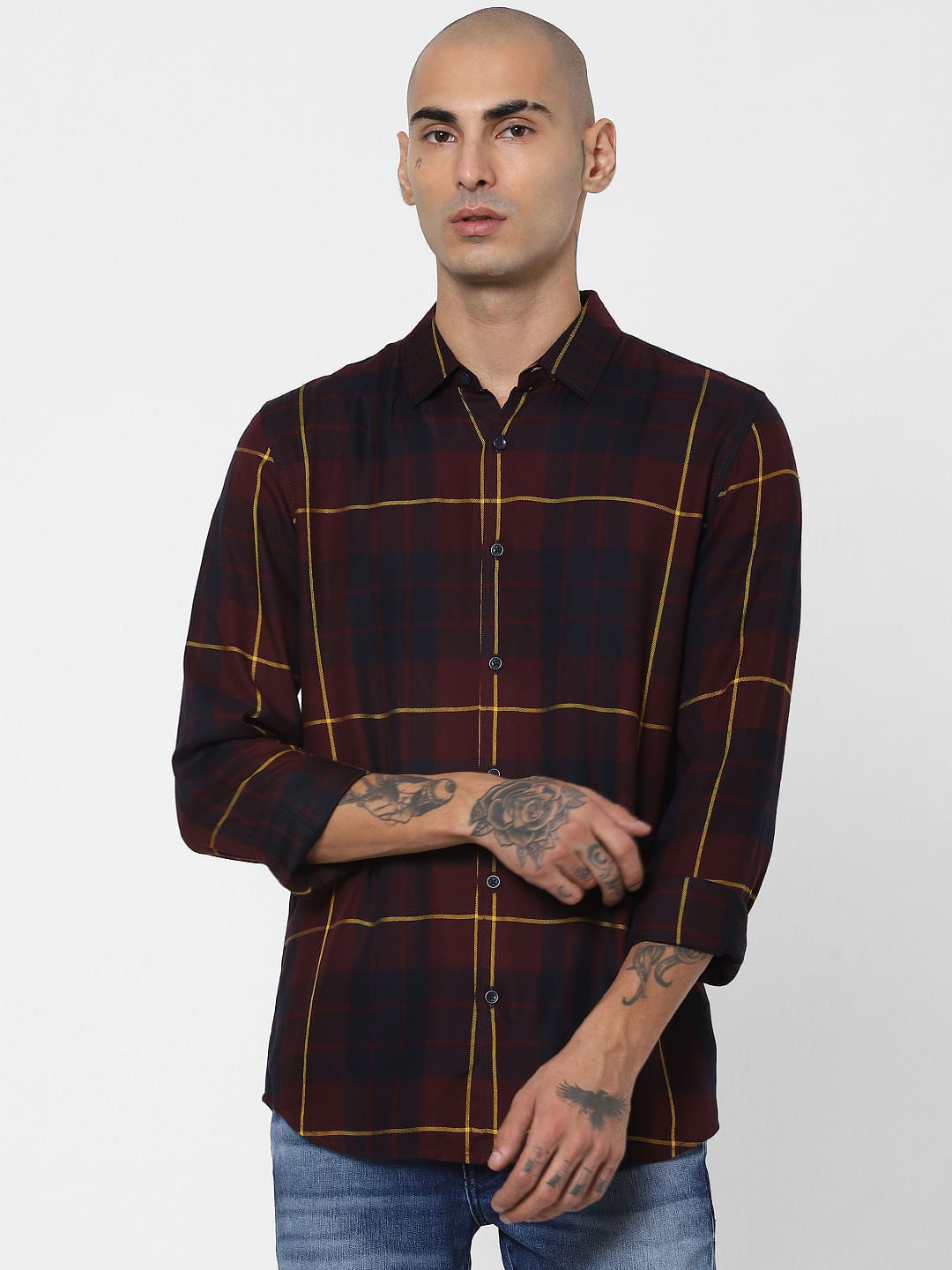 Red Check Full Sleeves Shirt