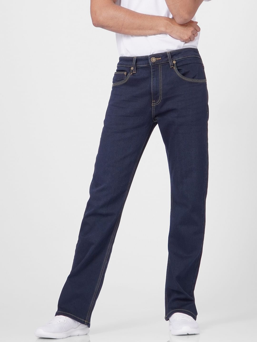 Dark Blue High Rise Bootcut Jeans