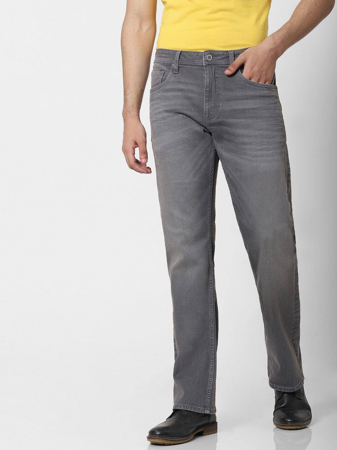 Grey High Rise Bootcut Jeans - 28/30